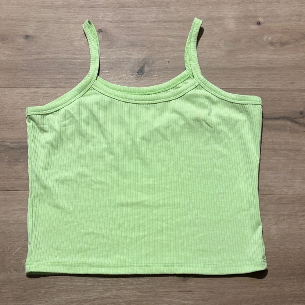 Lime Green Ribbed Women's Top